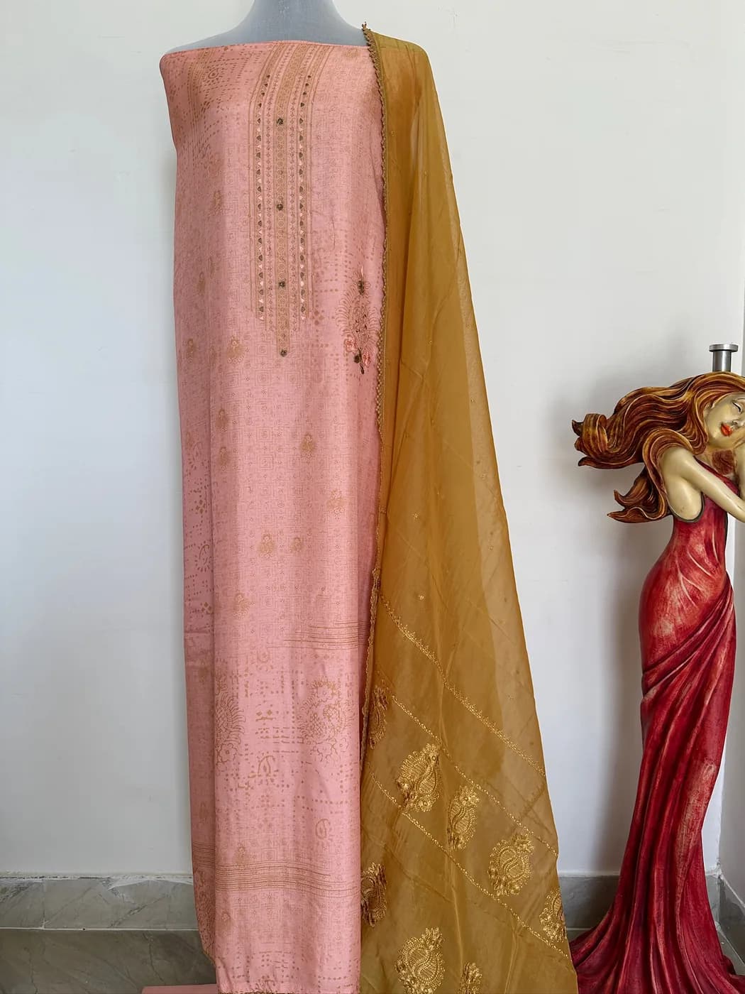 Blush Marigold Dupatta Suit — view 2 of 4