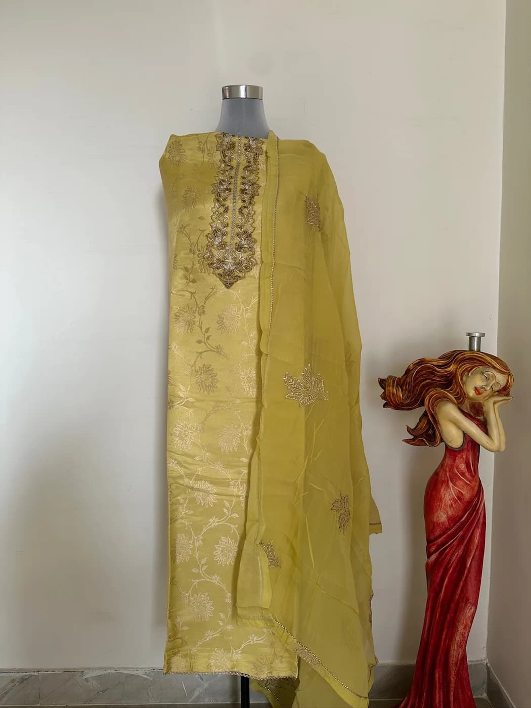 Chartreuse Jacquard Suit — view 2 of 3