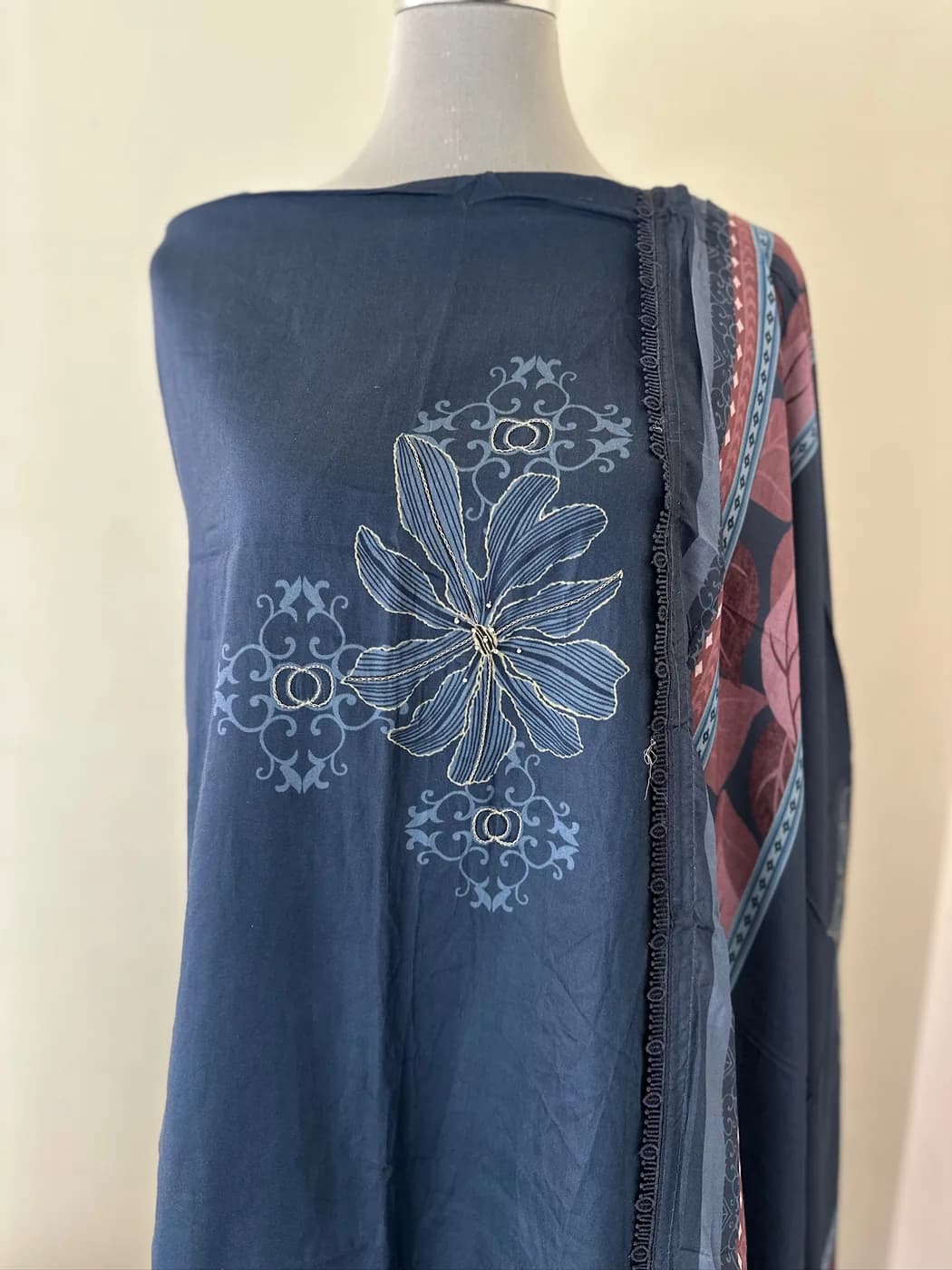 Denim Blossom Embroidered Suit — view 2 of 2
