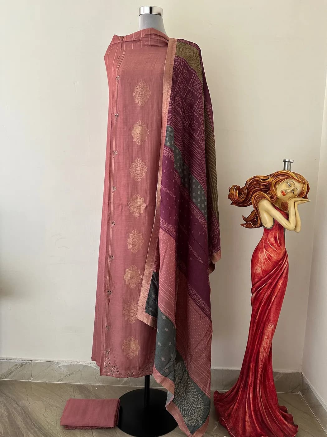 Dusty Rose Jacquard Suit — view 3 of 3