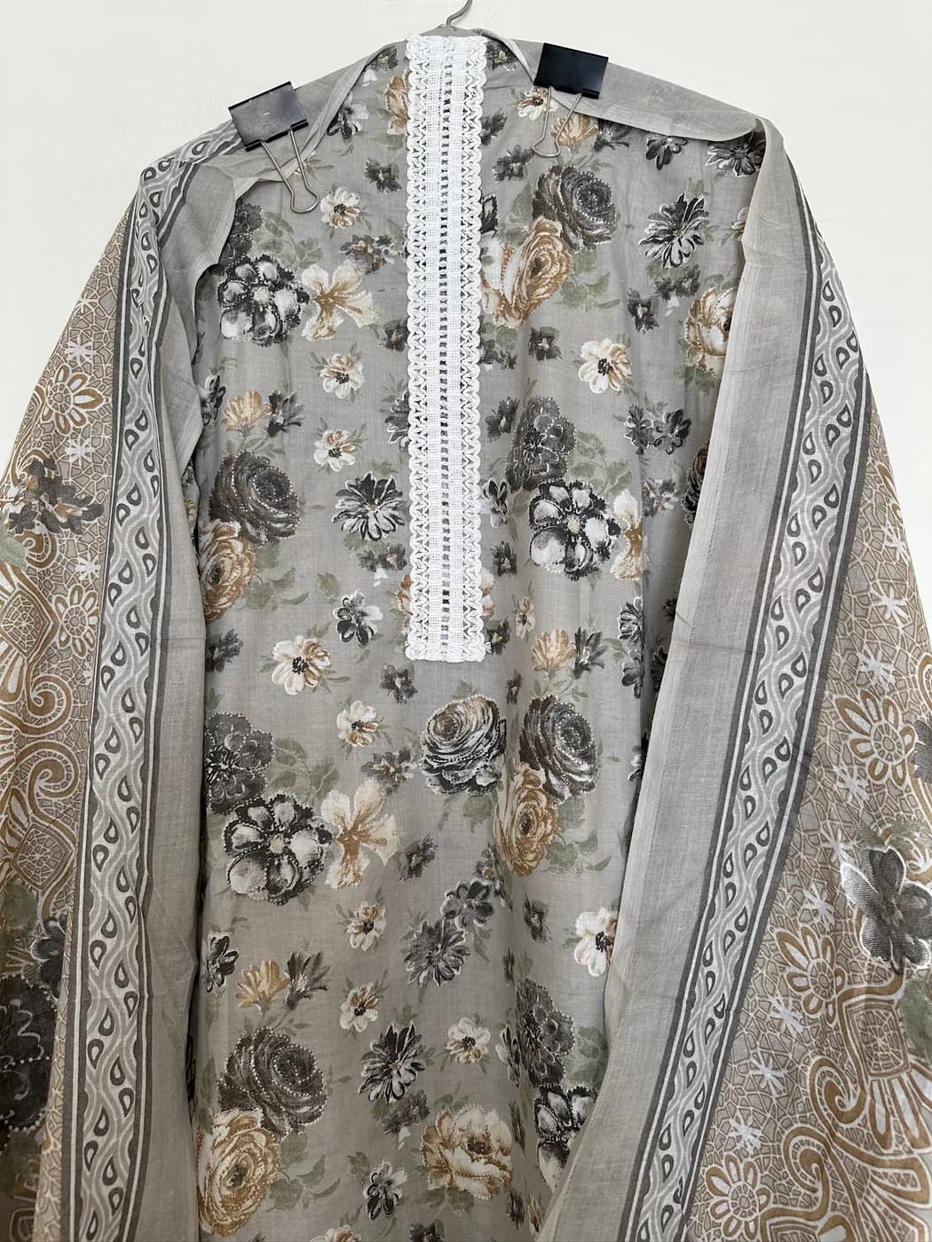 Grey Floral Lace Suit — view 3 of 3