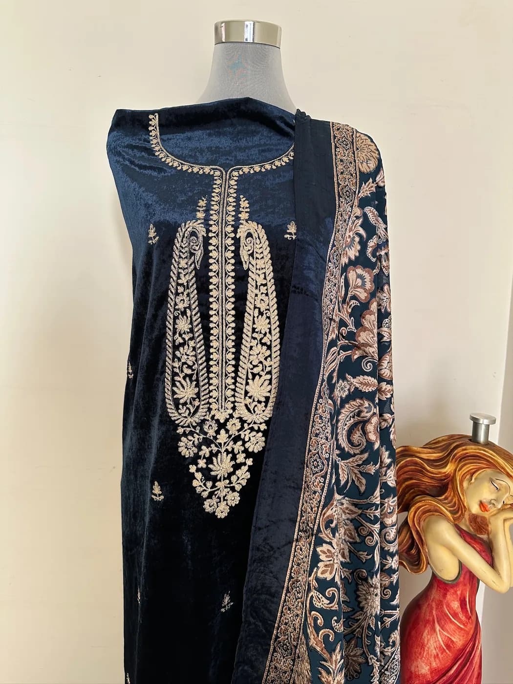 Midnight Velvet Zari Suit — view 3 of 4