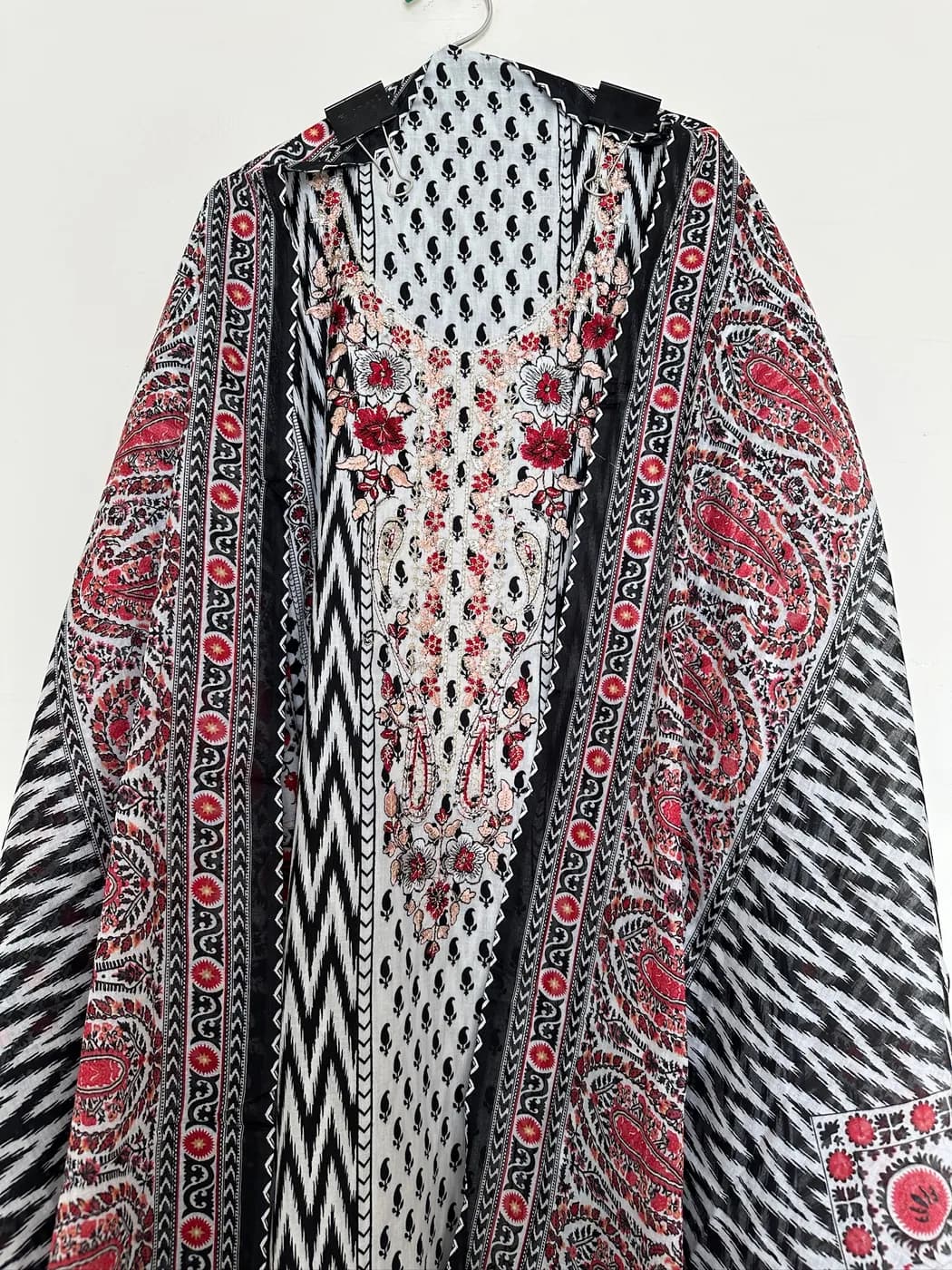Monochrome Ajrak Print Suit — view 3 of 3
