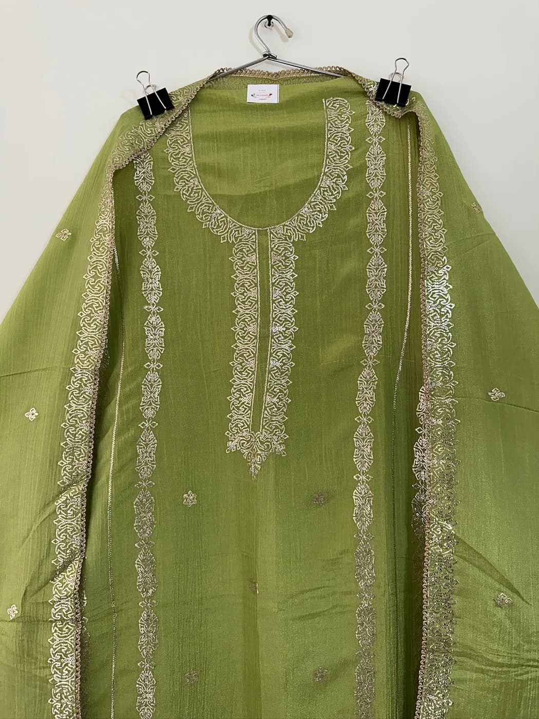Olive Chikankari Suit — view 2 of 4
