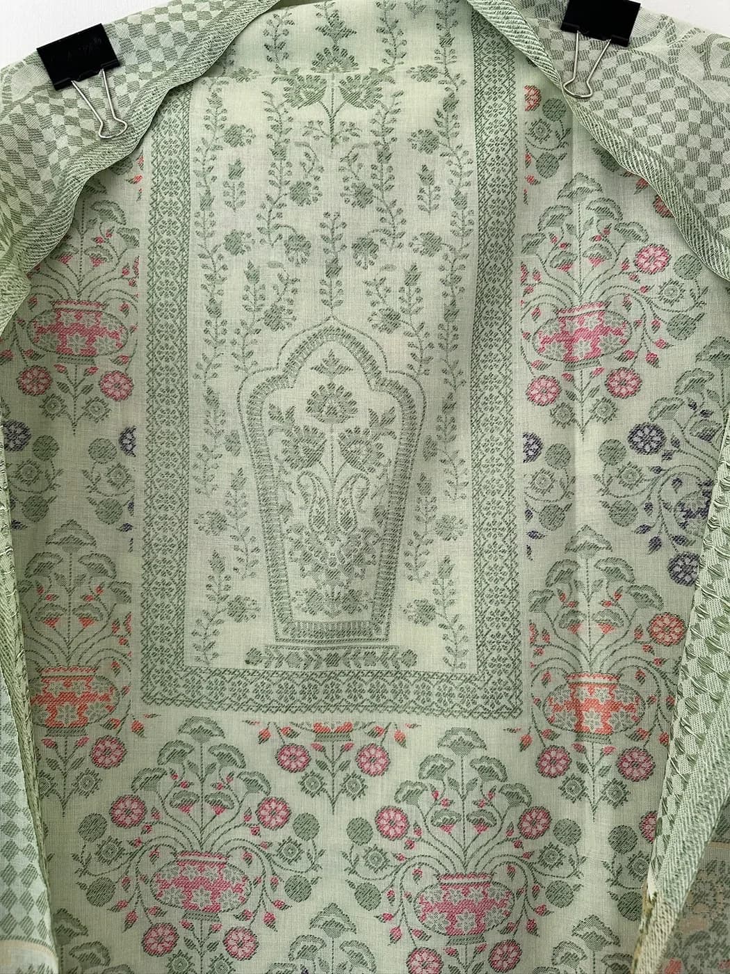 Pale Green Mughal Print Suit — view 2 of 2
