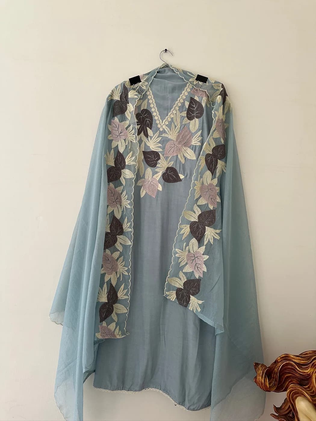 Powder Blue Lily Embroidered Suit — view 2 of 3