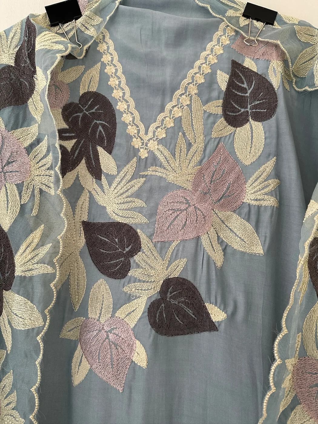 Powder Blue Lily Embroidered Suit — view 3 of 3