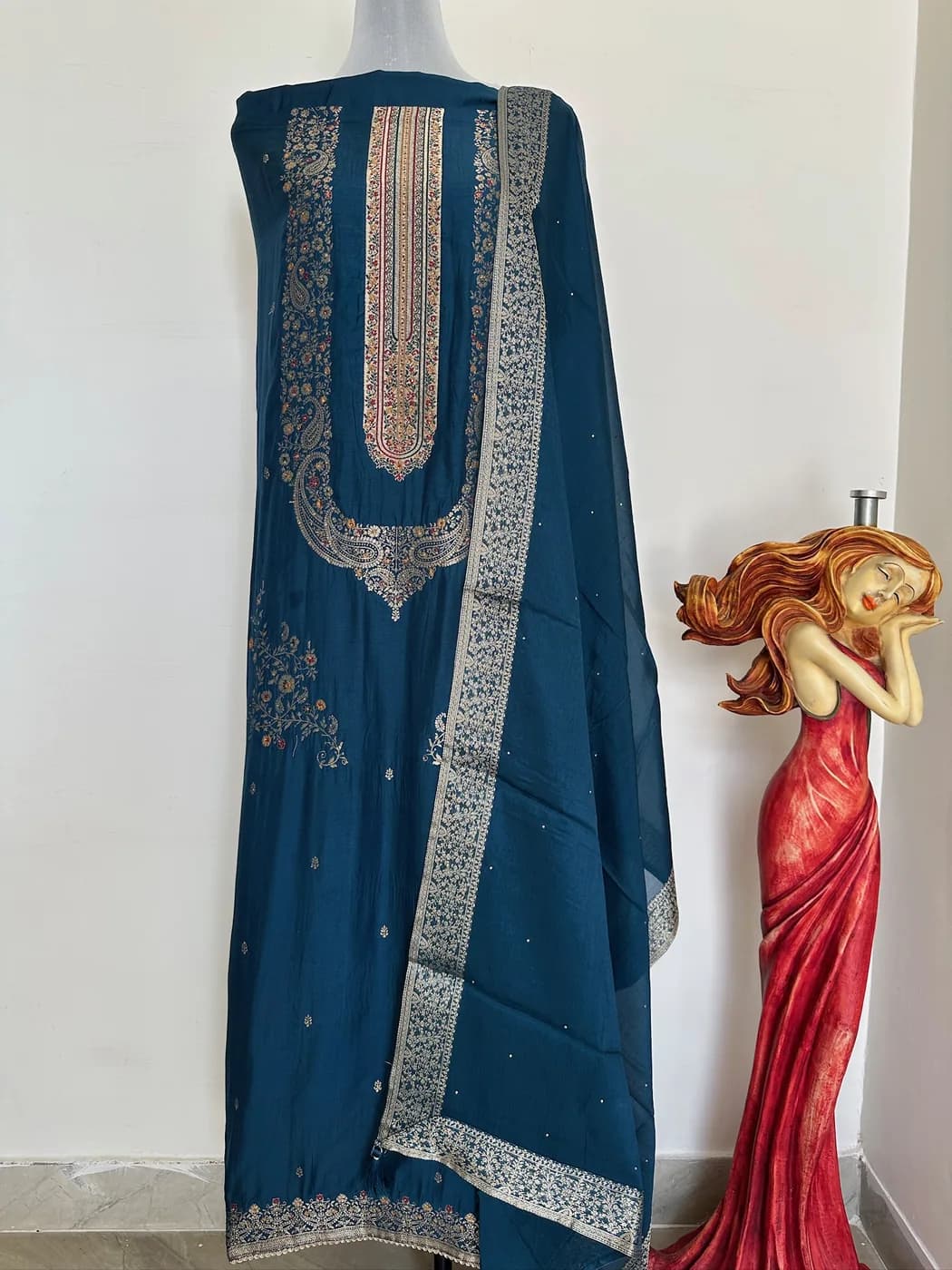 Teal Zari Panel Suit — view 2 of 3