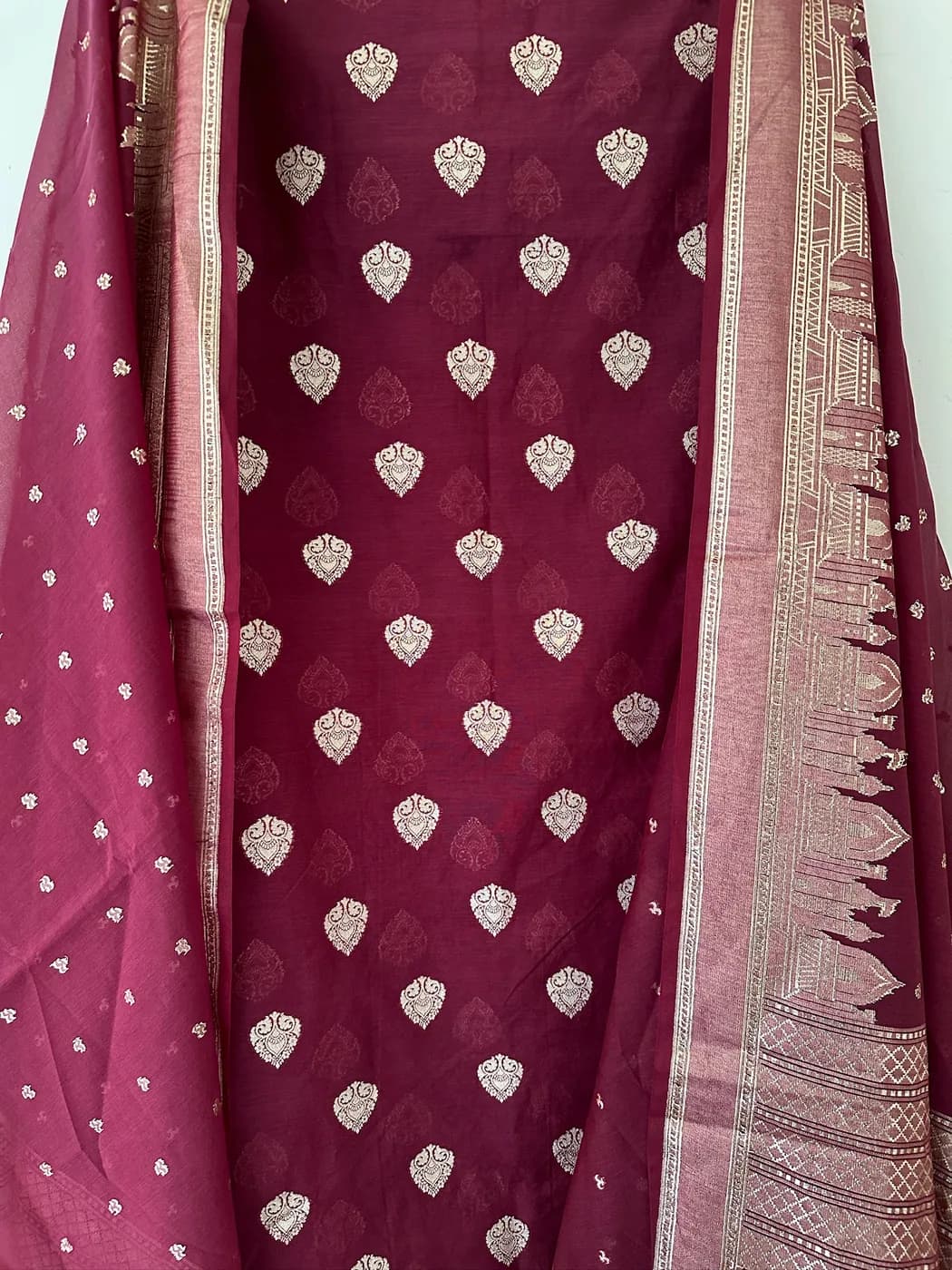 Wine Banarsi Buti Suit — view 3 of 3